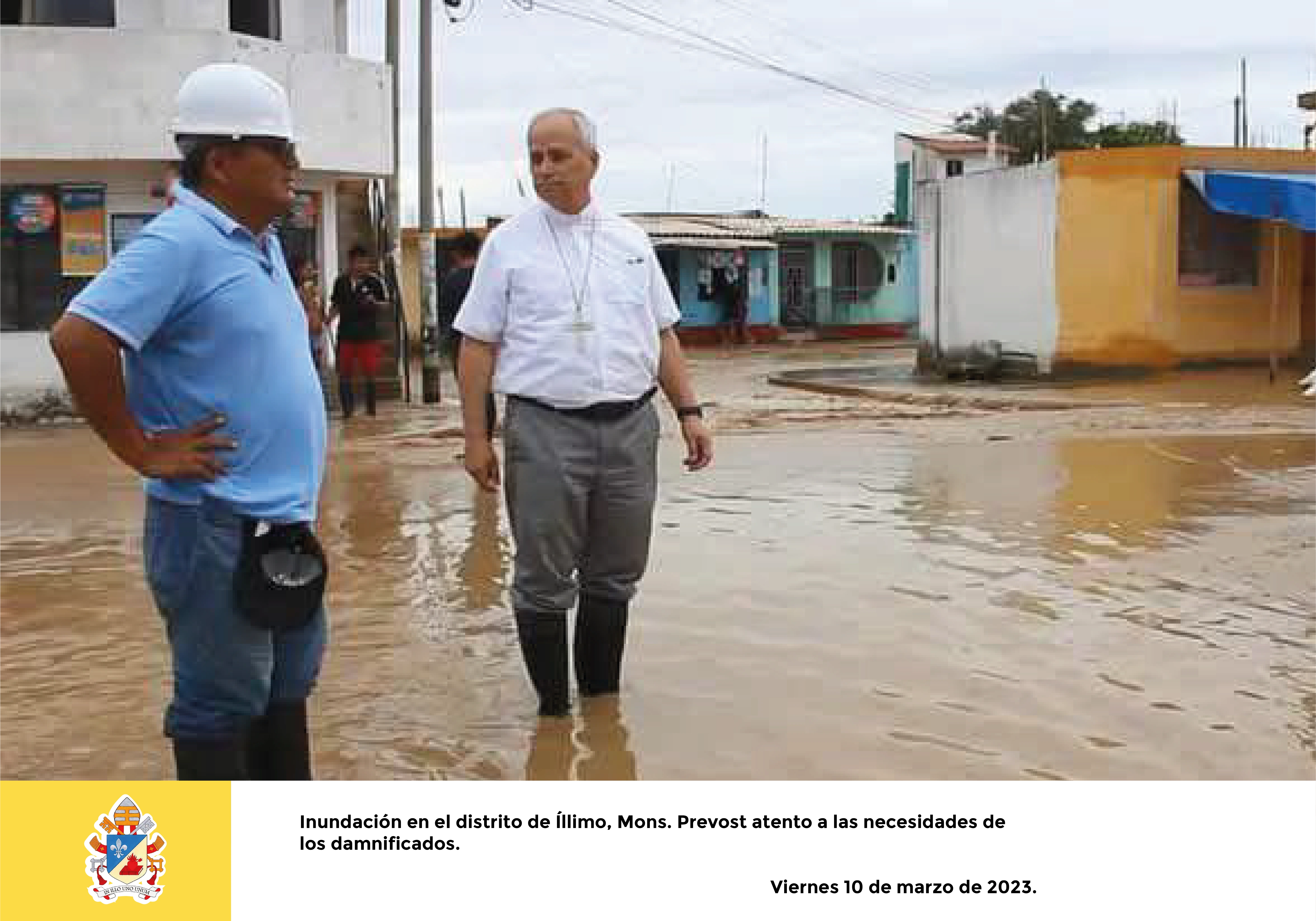 Papa León XIV ayudando en inundaciones